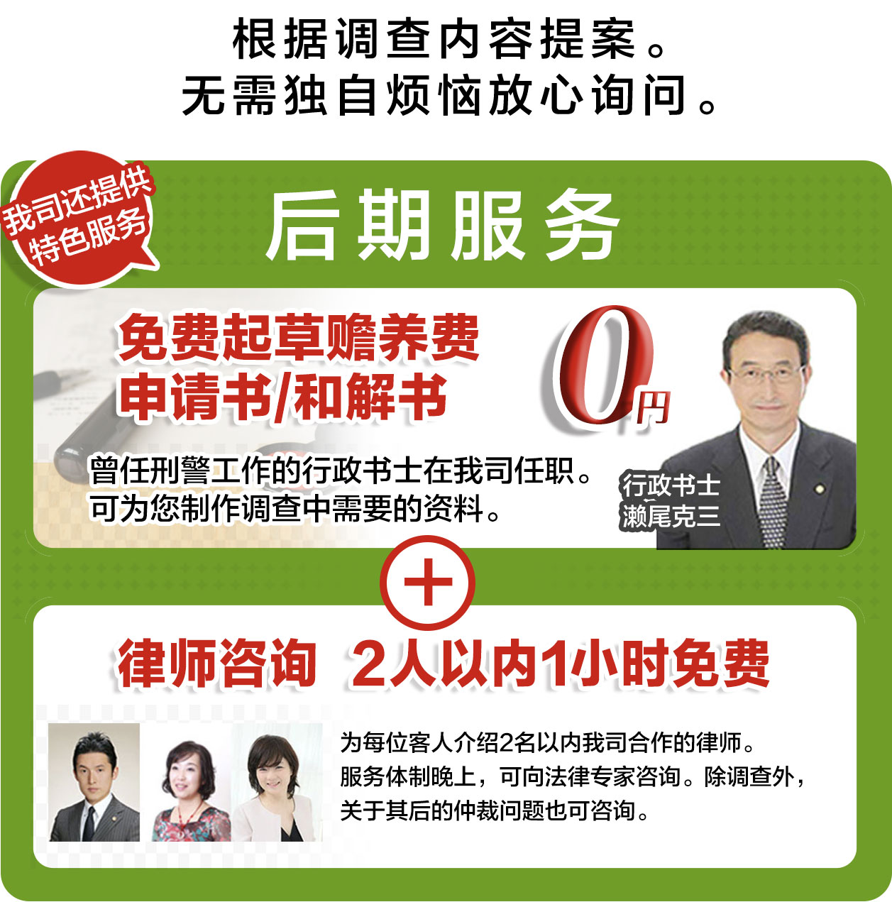 我司还提供特色服务(后期服务)