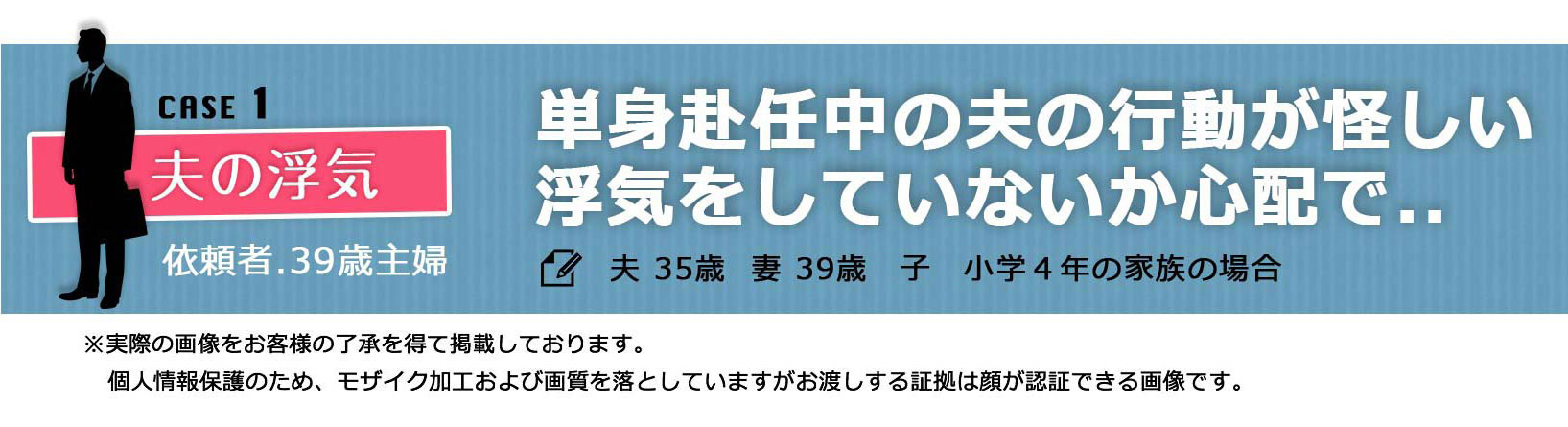 case1 単身赴任中の夫が怪しい