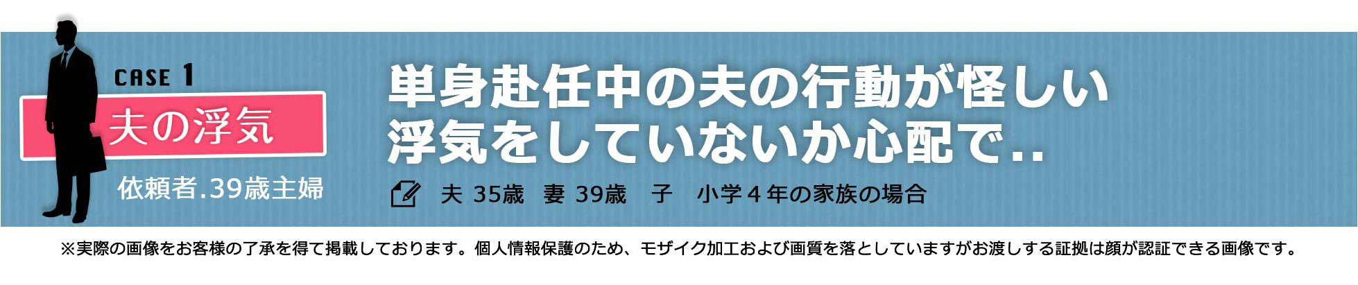 case1 単身赴任中の夫が怪しい