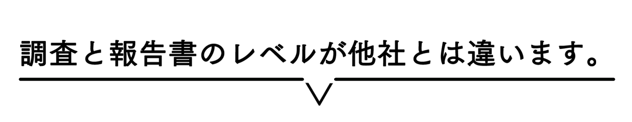 調査と報告書のレベルが他社とは違います