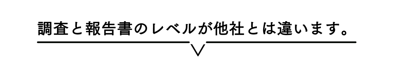 調査と報告書のレベルが他社とは違います