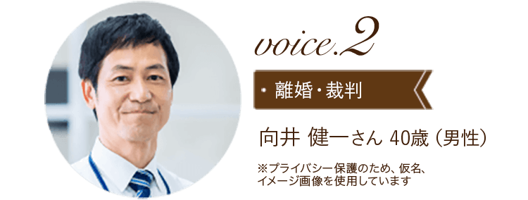 voice2 離婚・裁判 向井 健一さん 40歳（男性）