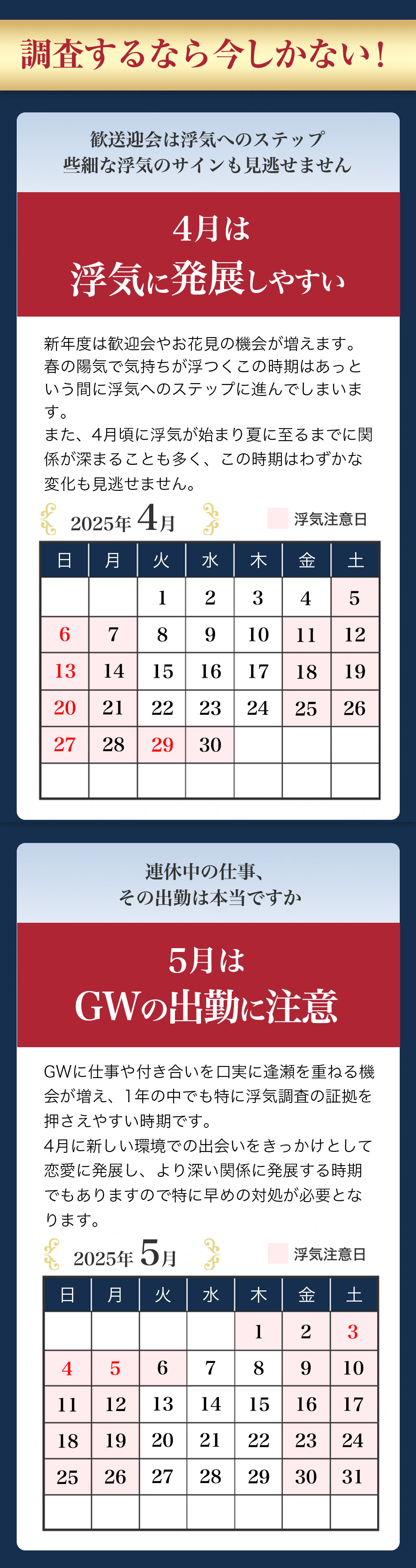 調査するなら今しかない！