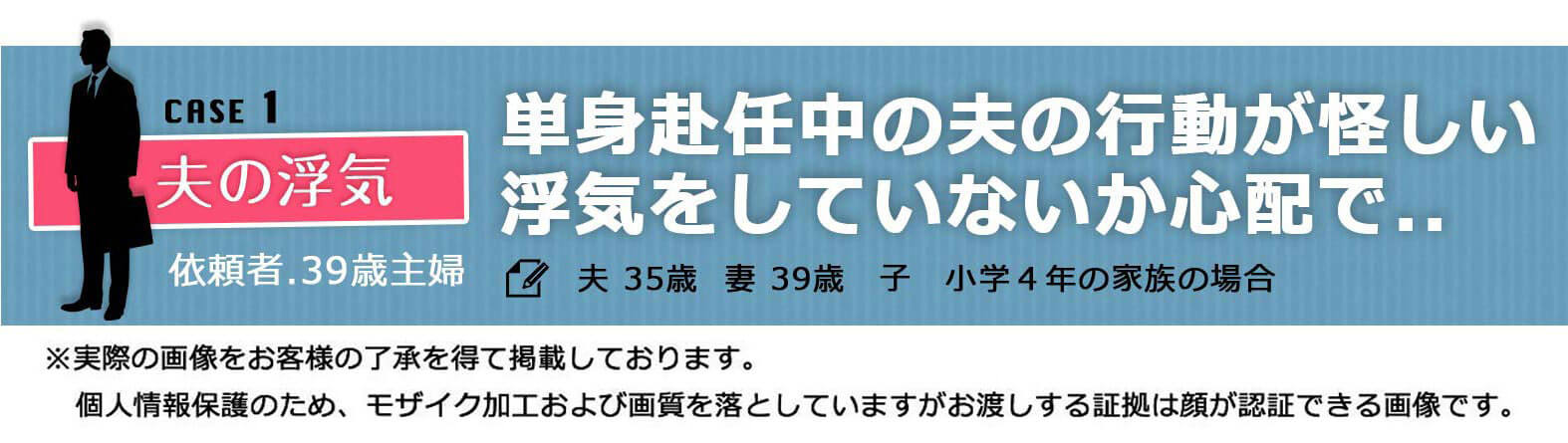 case1 単身赴任中の夫が怪しい