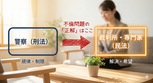 【判断フロー】警察に相談すべきか、専門家に相談すべきか