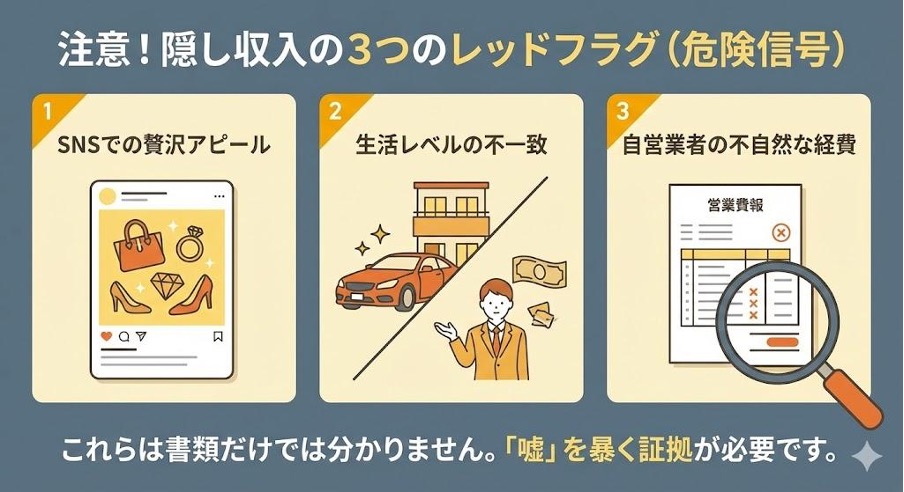 注意！相手が「収入を隠している」場合の3つの兆候