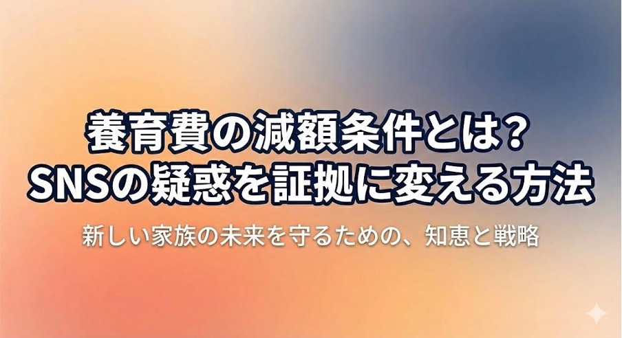 養育費の減額条件とは？SNSの疑惑を証拠に変える方法