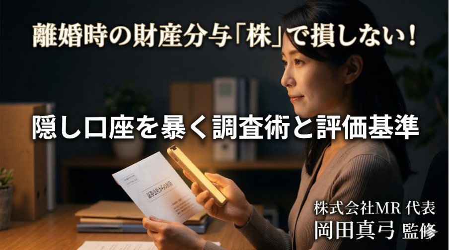 離婚時の財産分与「株」で損しない！隠し口座を暴く調査術と評価基準の全知識