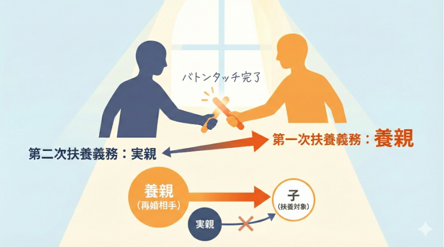養子縁組が成立すると養育費はどうなる？【結論：養親が第一義務者に】