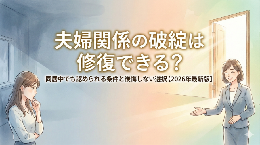 夫婦関係の破綻は修復できる?同居中でも認められる条件と後悔しない選択【2026年最新版】