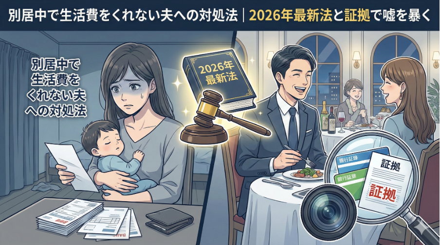 別居中で生活費をくれない夫への対処法｜2026年最新法と証拠で嘘を暴く