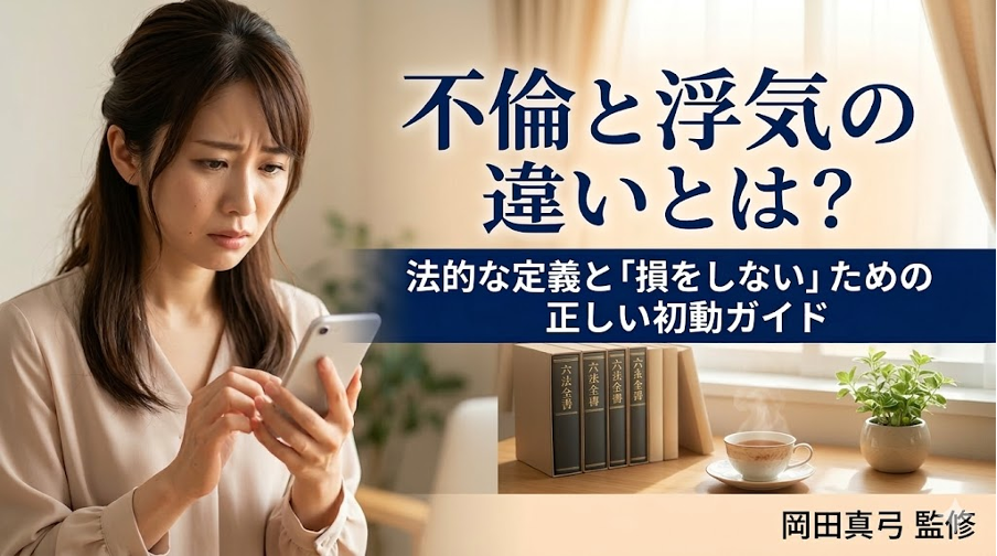 不倫と浮気の違いとは？法的な定義と「損をしない」ための正しい初動ガイド