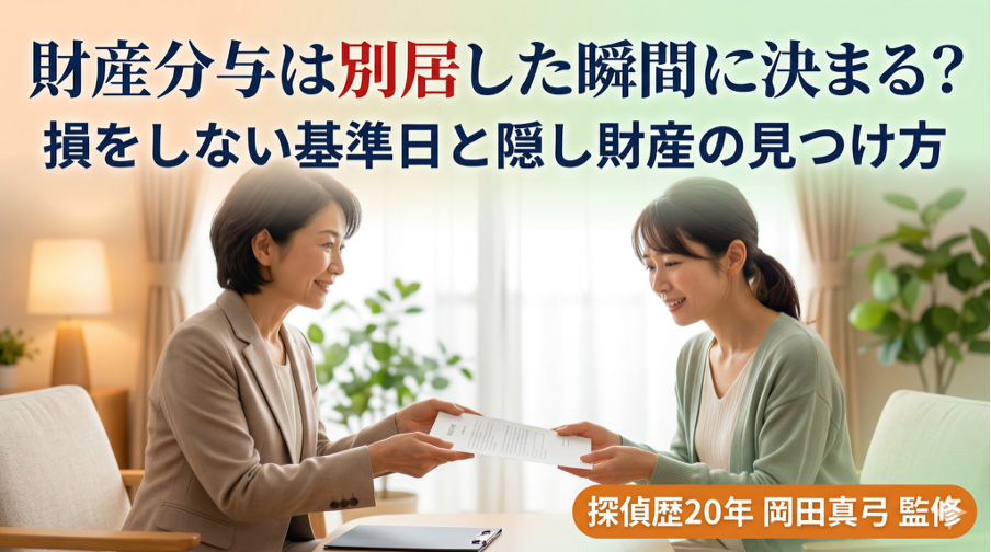 財産分与は別居した瞬間に決まる？損をしない基準日と隠し財産の見つけ方