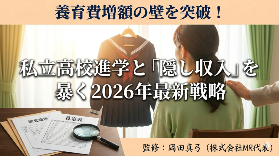 養育費増額の壁を突破！私立高校進学と「隠し収入」を暴く2026年最新戦略
