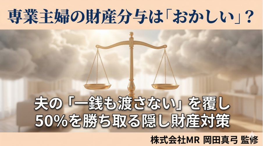 専業主婦の財産分与は「おかしい」？夫の「一銭も渡さない」を覆し50％を勝ち取る隠し財産対策