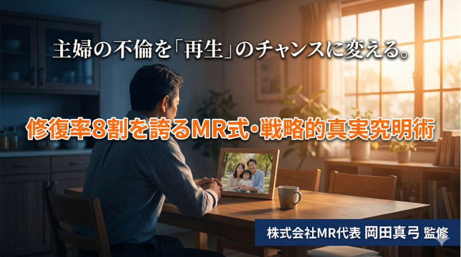 主婦の不倫を「再生」のチャンスに変える。修復率8割を誇るMR式・戦略的真実究明術