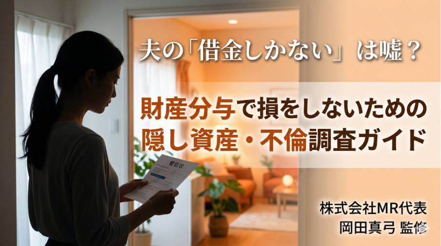 夫の「借金しかない」は嘘？財産分与で損をしないための隠し資産・不倫調査ガイド