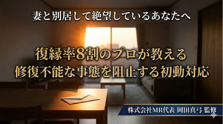妻と別居して絶望しているあなたへ。復縁率8割のプロが教える修復不能な事態を阻止する初動対応