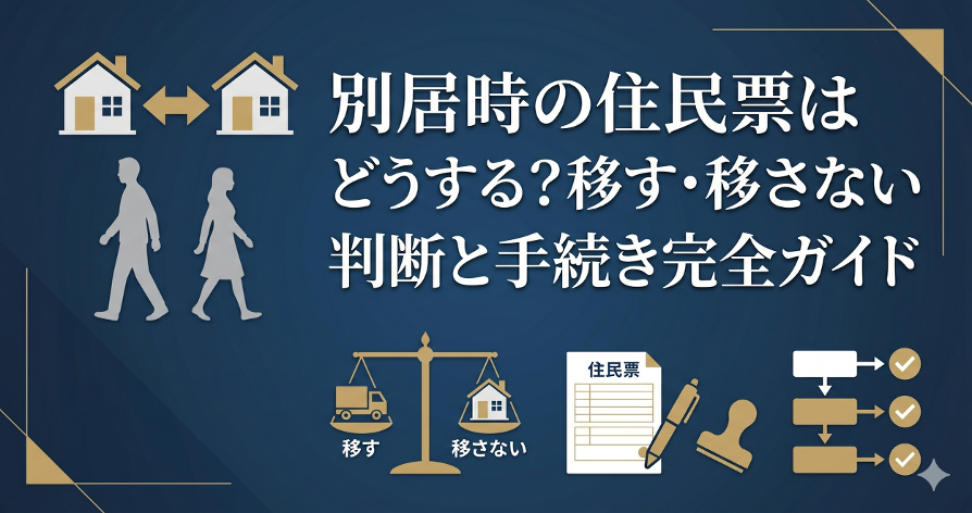 別居時の住民票はどうする?移す・移さない判断と手続き完全ガイド