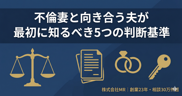 不倫妻と向き合う夫が最初に知るべき5つの判断基準