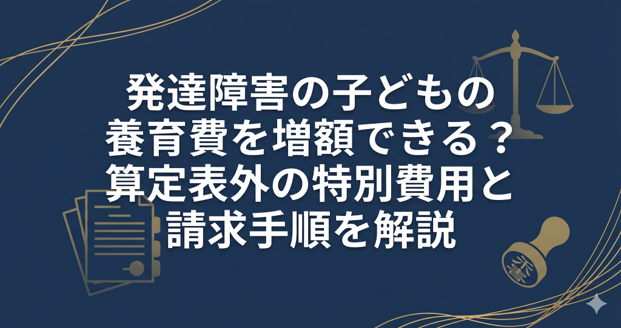 発達障害の子どもの養育費を増額できる？算定表外の特別費用と請求手順を解説