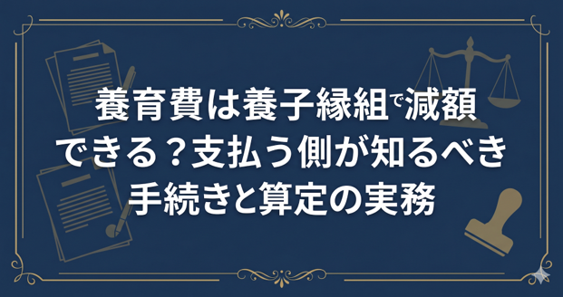養育費は養子縁組で減額できる?支払う側が知るべき手続きと算定の実務