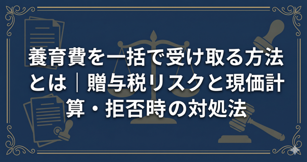 養育費を一括で受け取る方法とは|贈与税リスクと現価計算・拒否時の対処法
