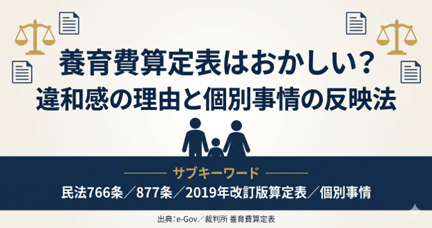 養育費算定表はおかしい?違和感の理由と個別事情の反映法