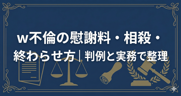 W不倫の慰謝料・相殺・終わらせ方|判例と実務で整理
