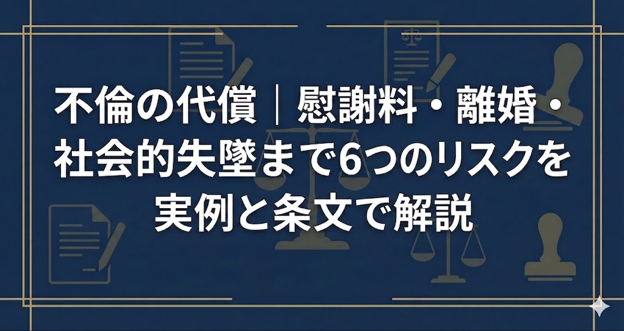 不倫の代償｜慰謝料・離婚・社会的失墜まで6つのリスクを実例と条文で解説