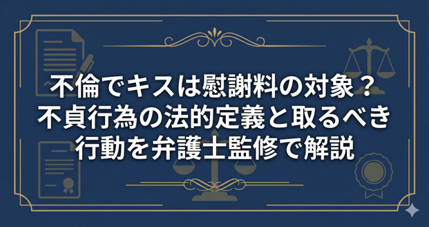 不倫でキスは慰謝料の対象？不貞行為の法的定義と取るべき行動を弁護士監修で解説