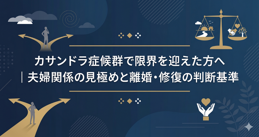 カサンドラ症候群で限界を迎えた方へ|夫婦関係の見極めと離婚・修復の判断基準