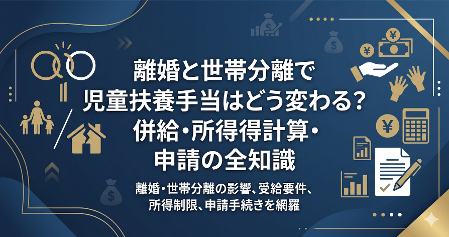 離婚と世帯分離で児童扶養手当はどう変わる？併給・所得計算・申請の全知識