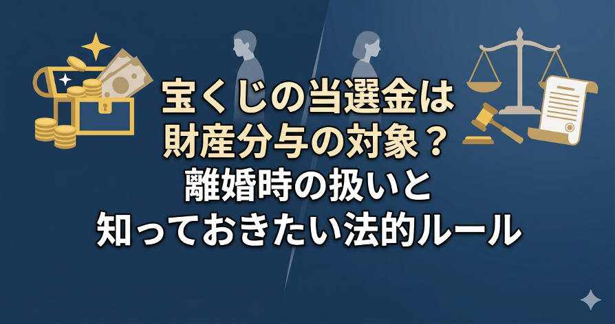 宝くじの当選金は財産分与の対象？｜離婚時の扱いと知っておきたい法的ルール