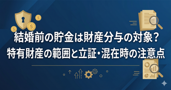 結婚前の貯金は財産分与の対象？特有財産の範囲と立証・混在時の注意点
