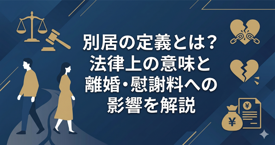 別居の定義とは?法律上の意味と離婚・慰謝料への影響を解説