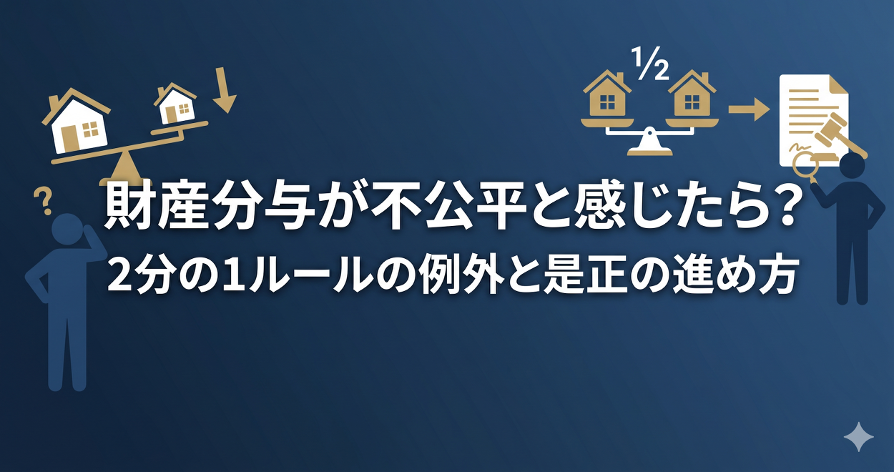財産分与が不公平と感じたら?2分の1ルールの例外と是正の進め方