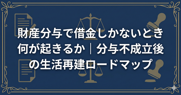 財産分与で借金しかないとき何が起きるか｜分与不成立後の生活再建ロードマップ