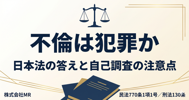 不倫は犯罪か｜日本法の答えと自己調査の注意点