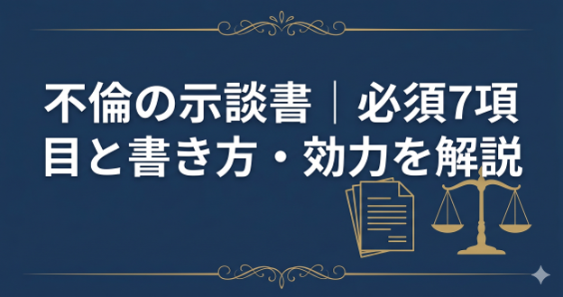 不倫の示談書｜必須7項目と書き方・効力を解説