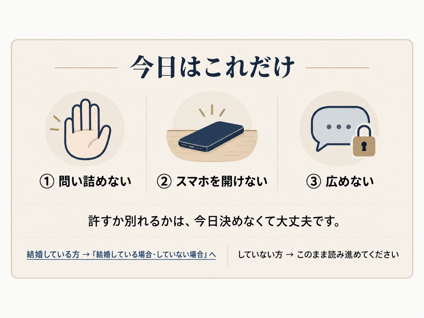「今日はこれだけ」安心ガイド